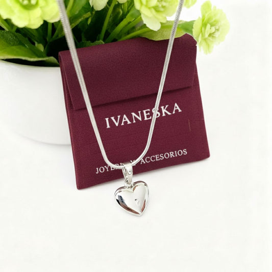 COLLAR + DIJE DE CORAZÓN | TEAM PLATEADO