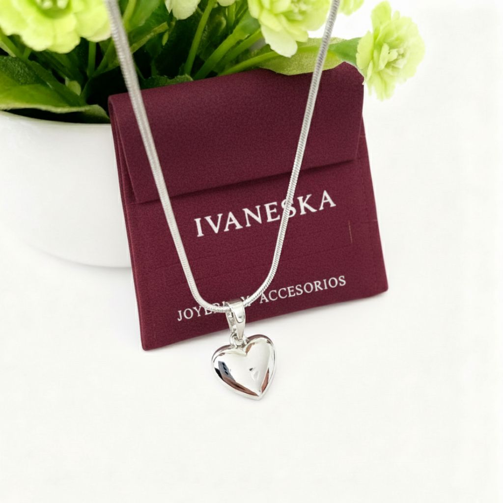 COLLAR + DIJE DE CORAZÓN | TEAM PLATEADO