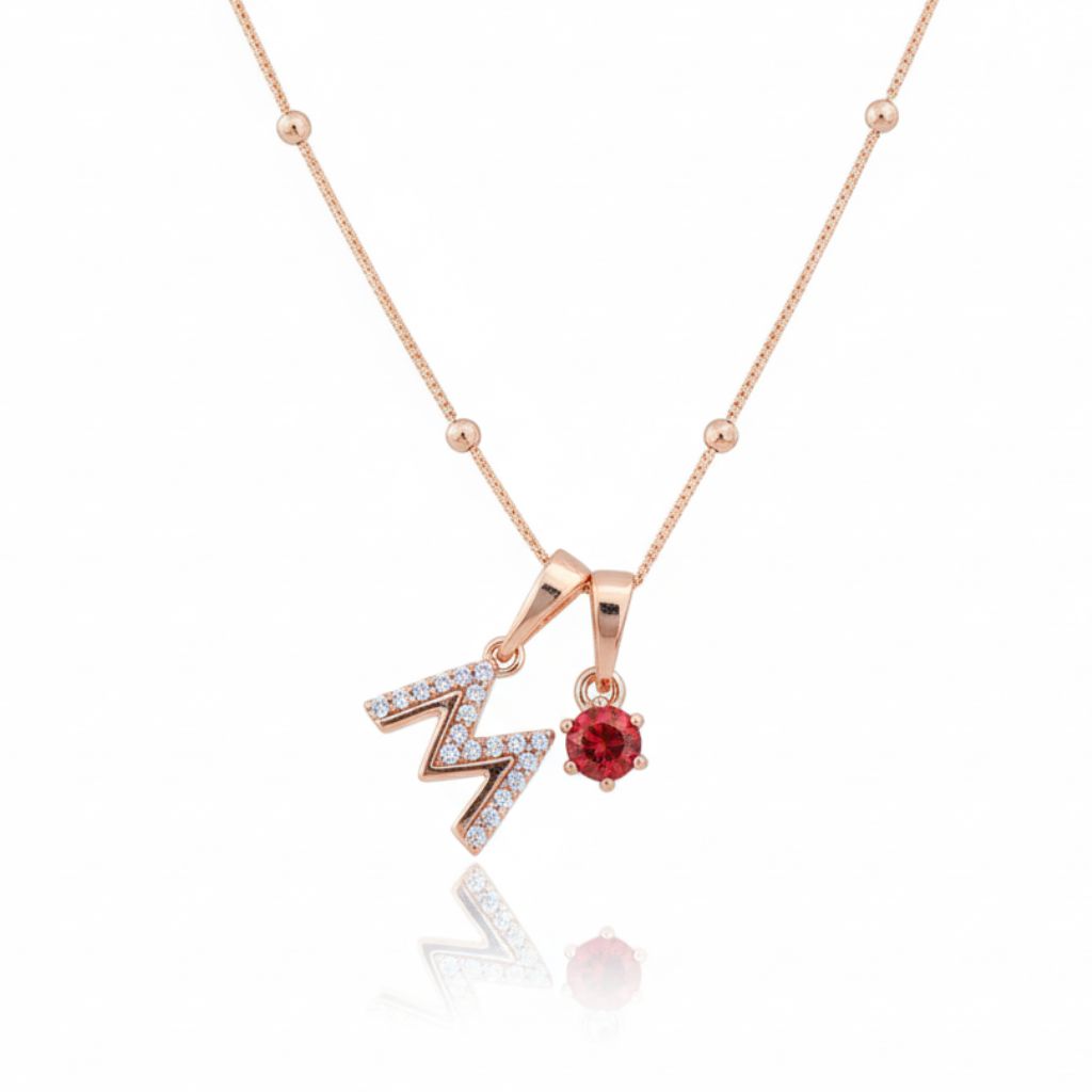 COLLAR INICIALES MINI DELUXE PUNTO DE LUZ ROJO | TEAM DORADO