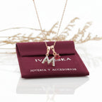 COLLAR INICIALES MINI DELUXE PUNTO DE LUZ ROJO | TEAM DORADO