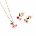 SET COLLAR CEREZA + ARETES | TEAM MULTICOLOR